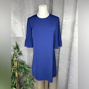 Love Bonito Women’s Blue Bell Sleeves Shift Dress Sz M